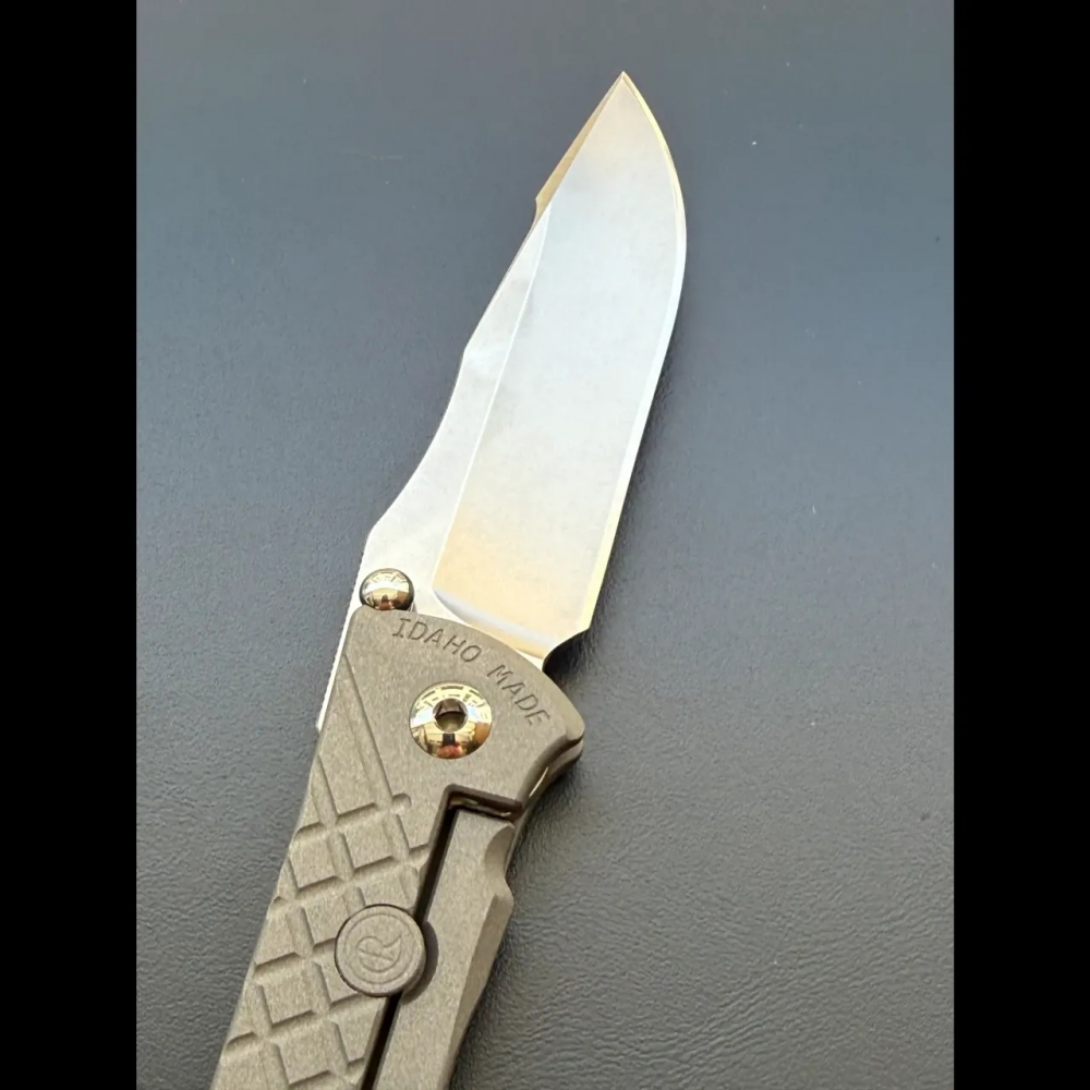 Chris Reeve Umnumzaan Drop Point MagnaCut Sandblasted Titanium CRK Knife ZAAN