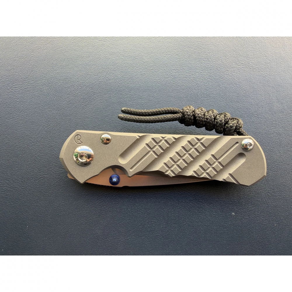 Chris Reeve Small Inkosi Crosshatch Drop Point MagnaCut Sandblasted Titanium CRK Knife