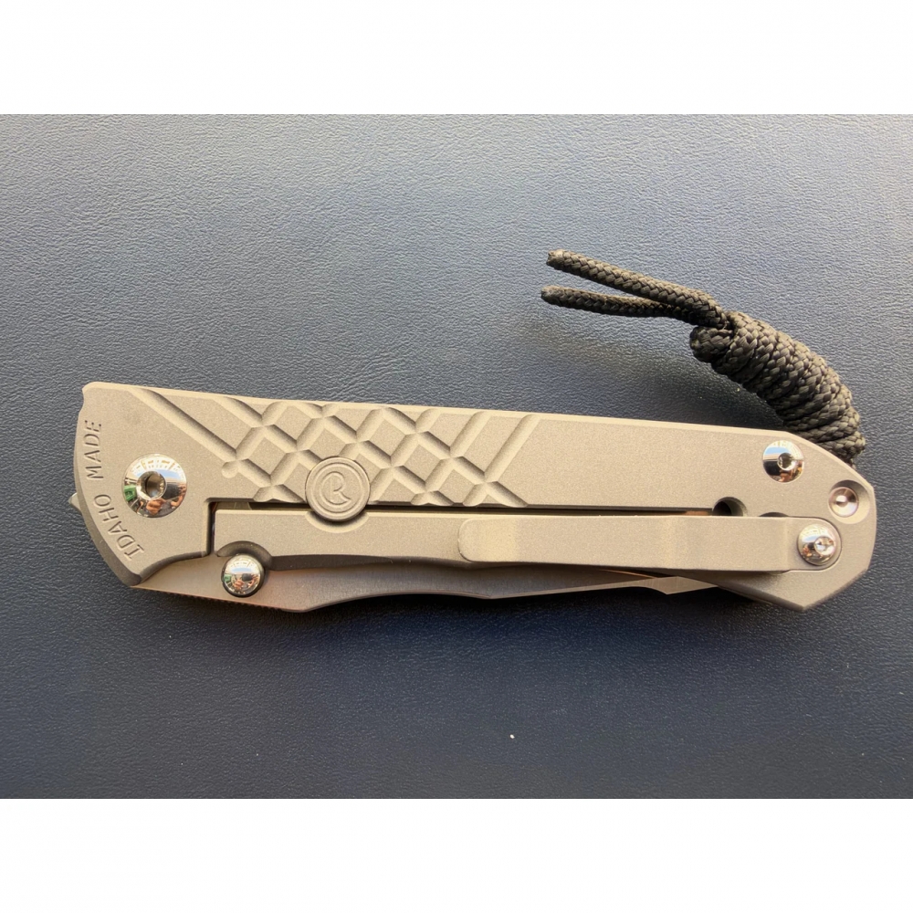 Chris Reeve Umnumzaan LEFT HAND Drop Point MagnaCut Sandblasted Titanium CRK Knife LH