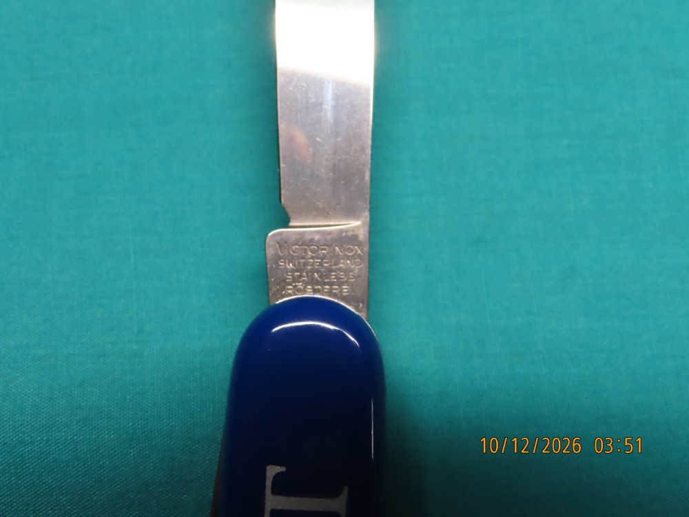 NIB, VICTORINOX SWISS ARMY KNIFE OFFICIER SUISSE, BLUE, ADVERTISING MERIT SWITZERLAND