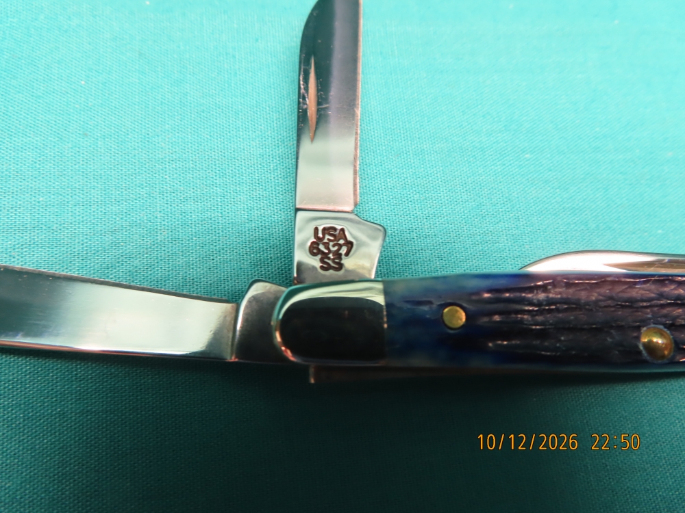 W.R. CASE & SONS CUTLERY Co. #6327 BLUE BONE MEDIUM STOCKMAN