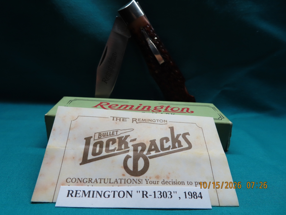 NIB!!! REMINGTON \"R-1303\" BULLET POCKETKNIFE, 1984, W/ORIGINAL BOX & PAPERS