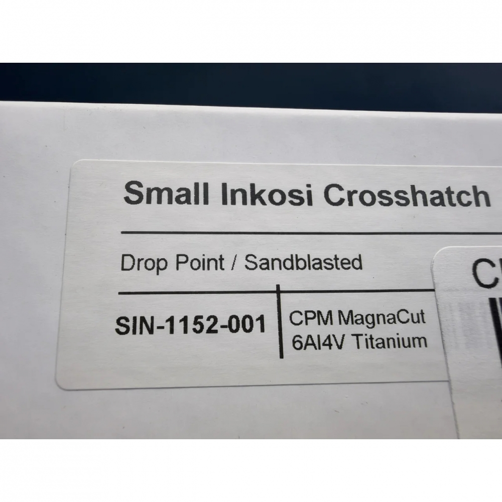 Chris Reeve Small Inkosi Crosshatch Drop Point MagnaCut Sandblasted Titanium CRK Knife