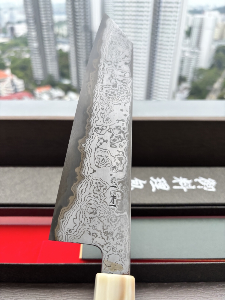 Yoshikazu Tanaka Blue #1 Damascus Kiritsuke Gyuto 240mm