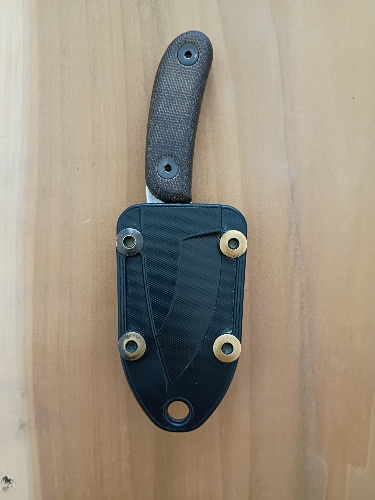 ESEE Candiru with original sheath and micarta handle scales