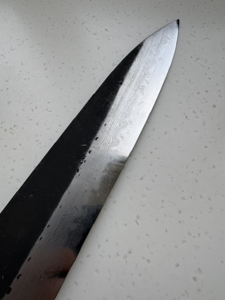 Hatsukokoro Shinkiro AS Kurouchi Damascus 240mm Gyuto