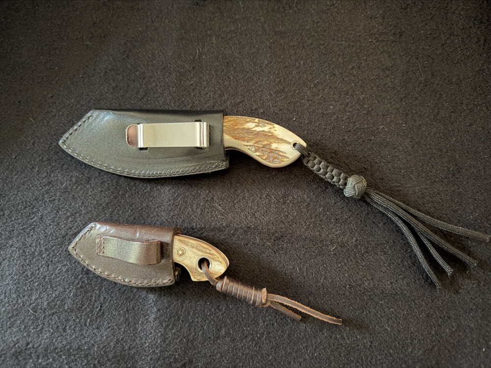 Böker Plus Knives Matched Pair - Fixed Blade Rhino Stag & Gnome Stag Combo 