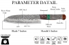 Hand Forged 440C Stainless Steel Chef Knife Rosewood, Resin & Malachite Handle Kitchen Cooking BBQ Knife