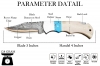 Copper Damascus Pocket Knife Turquoise Stone & Camel Bone Handle Handmade Folding Knife