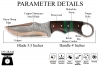 Copper Damascus Cowboy Knife and Sheath, Handmade 4 Copper Layer Skinner Knife
