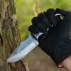 Copper Damascus Cowboy Knife and Sheath, Handmade 4 Copper Layer Skinner Knife