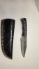 Damascus knife with wood handle