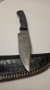 Damascus knife with wood handle