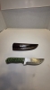 Damascus blade with a wood handle