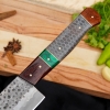 Hand Forged 440C Stainless Steel Chef Knife Rosewood, Resin & Malachite Handle Kitchen Cooking BBQ Knife