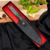 Hand Forged 440C Stainless Steel Chef Knife Rosewood, Resin & Malachite Handle Kitchen Cooking BBQ Knife