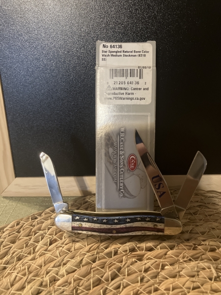 CASE Star Spangled Series Embellished Smooth Natural Bone Medium Stockman (DISCONTINUED)