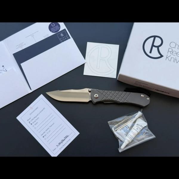 Chris Reeve Umnumzaan Drop Point MagnaCut Sandblasted Titanium CRK Knife ZAAN