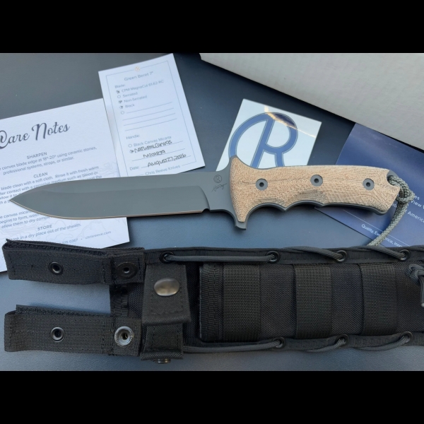 Chris Reeve Green Beret Natural Micarta Black Plain Edge GB7-1013 Knife New