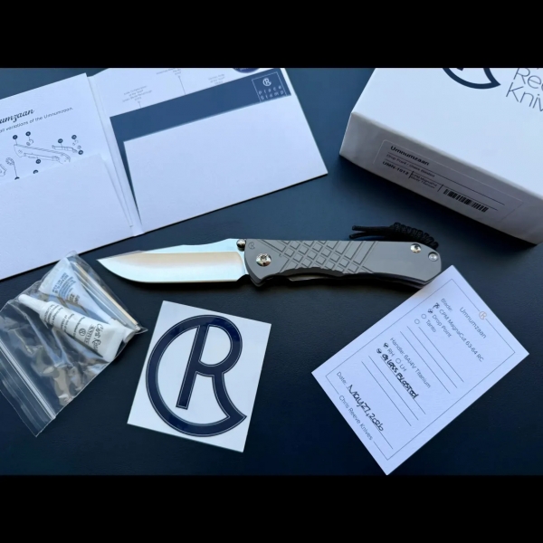 Chris Reeve Umnumzaan Glass Blasted Drop Point MagnaCut Titanium Knife New