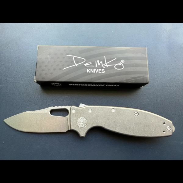 Demko Knives Shark-A-Tac Shark Lock MagnaCut Smooth Titanium Folding Knife Spike