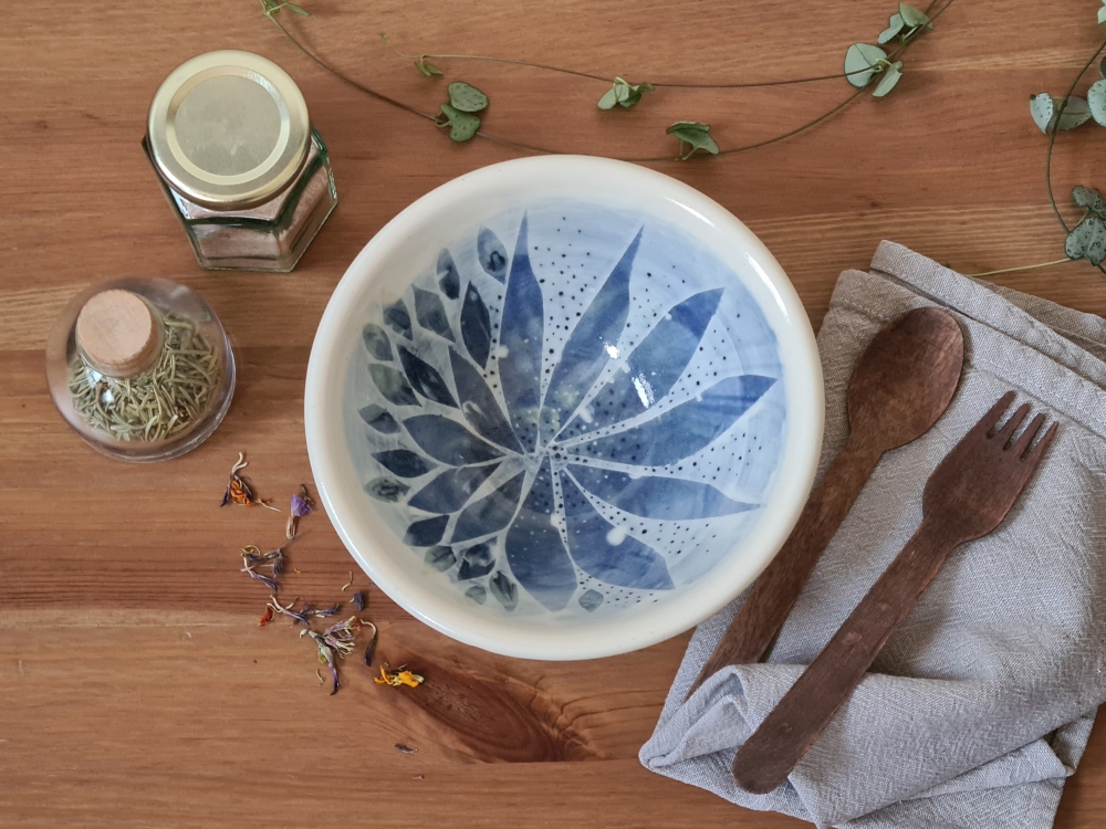 Floral hand painted bowl