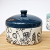 Porcelain trinket box - midnight blue colour lid