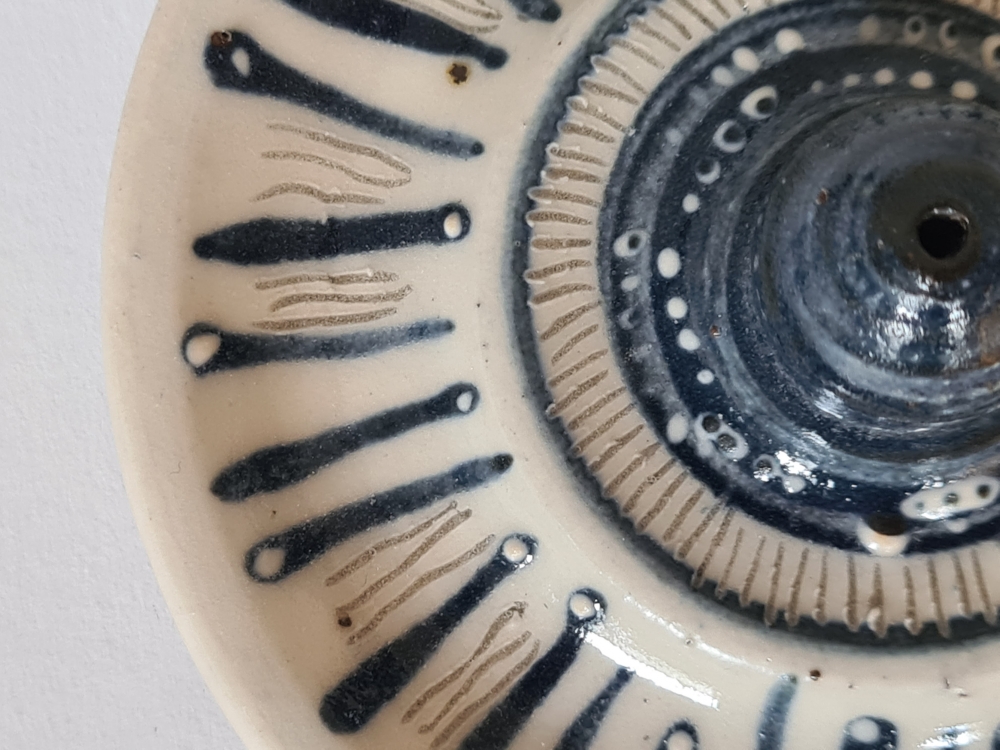 Handmade ceramic incense holder | Hand painted