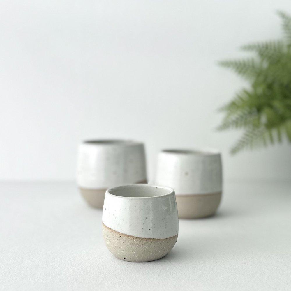 Handmade white stylish ceramic cup, handcrafted luxury coffee cup, stoneware white espresso mug, 4-6 oz