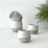 Handmade white stylish ceramic cup, handcrafted luxury coffee cup, stoneware white espresso mug, 8-10 oz