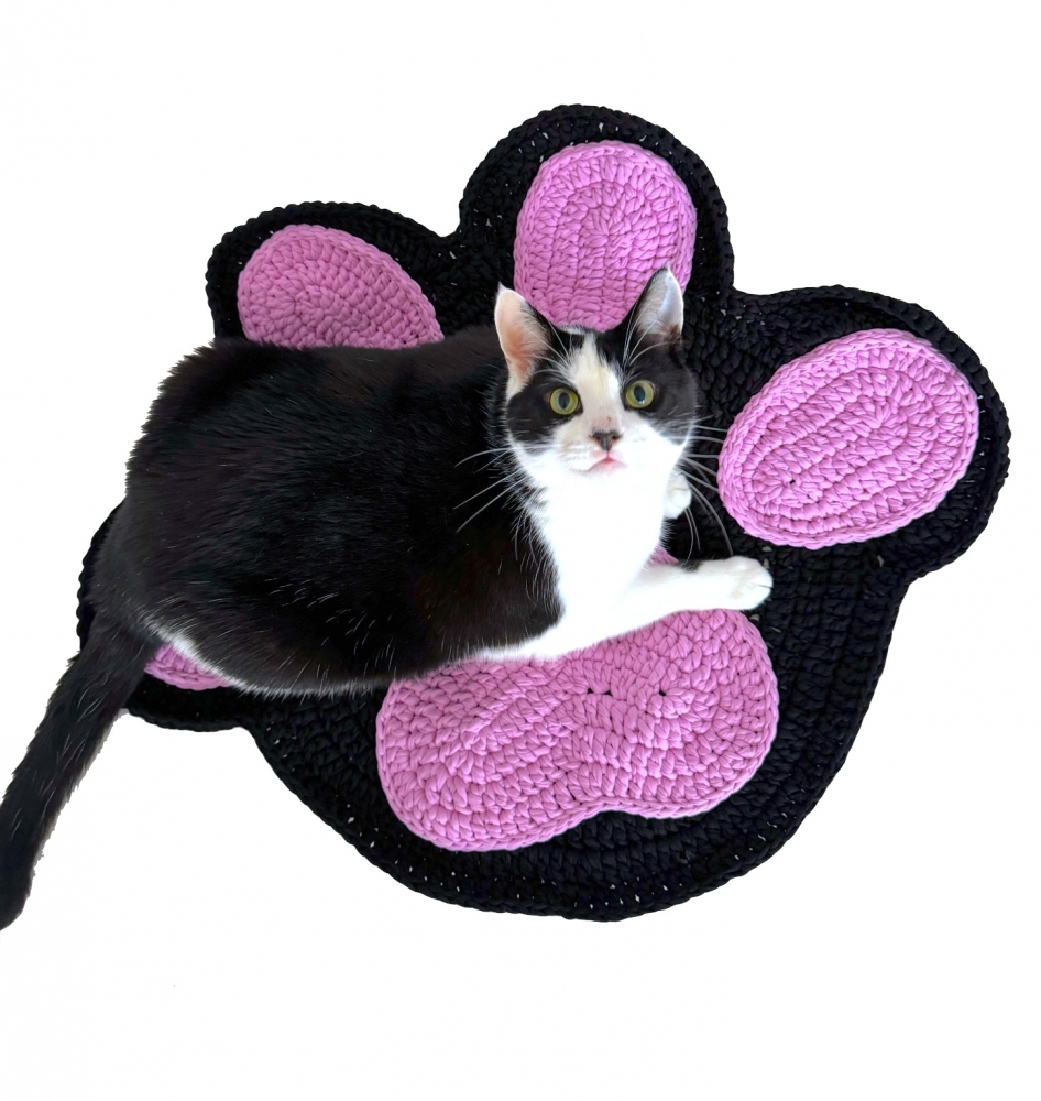 Tapis patte de chat rose