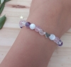 Bracelet enfant en améthyste, quartz rose, cristal de roche et sélénite \" Calme-sommeil et harmonie\". ✨ Livraison offerte  