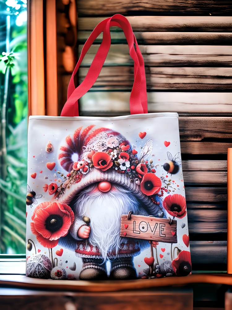 Totebag le gnome coquelicot love 