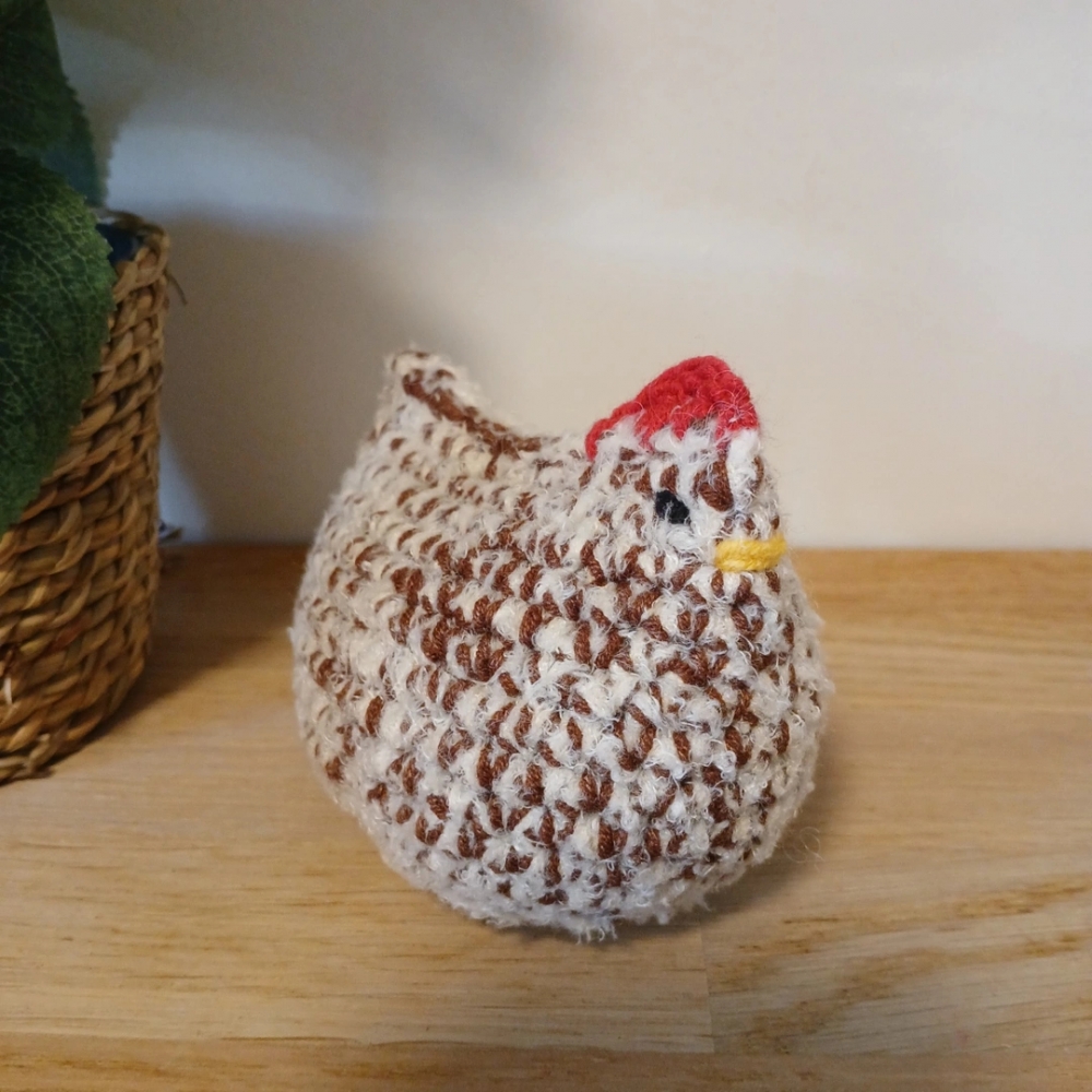 Peluche Poule Câline Artisanale