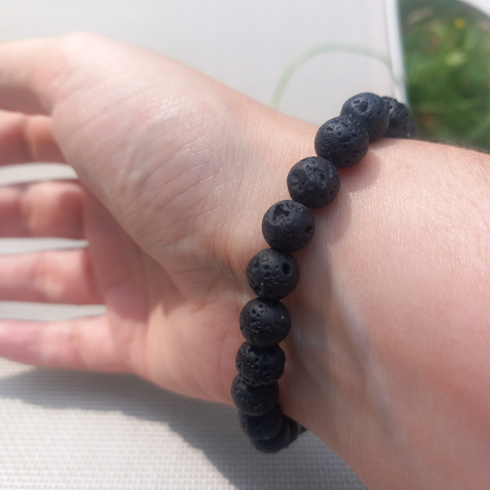 Bracelet Homme Simple Hématite et Pierre de Lave