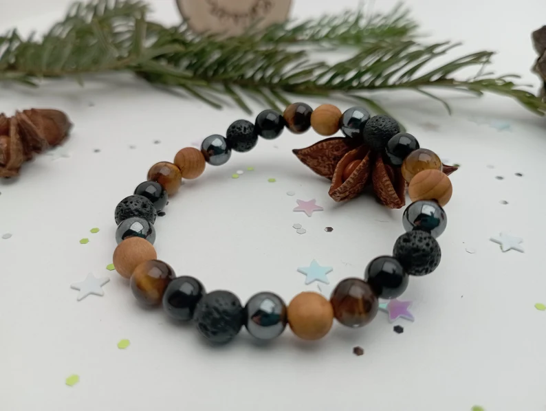 Bracelet lithothérapie aux vertus protectrices   ✨ Livraison offerte  