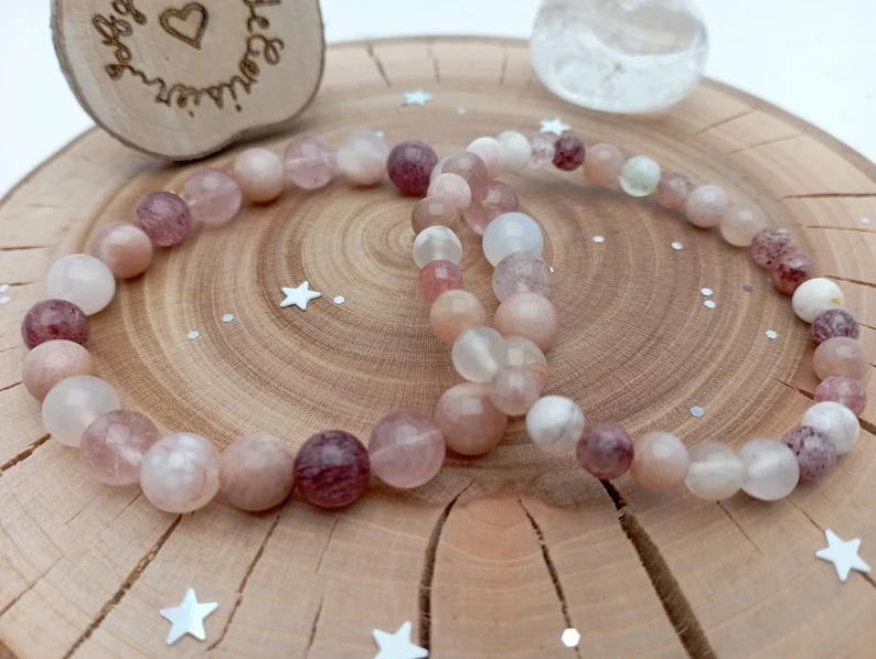 Bracelet lithothérapie \"Pensées positives\"  ✨ Livraison offerte  