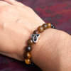  Bracelet Celtique / Celtic Triquetra Pierre Naturelle Oeil de tigre - onyx