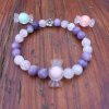 Bracelet bonbon - Pierres Naturelles  Quartz Rose et Lépidolite violet