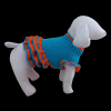 Robe pour chien d'environ 2.5 kg  3 volants collection bicolore bleu/orange + chapeau assorti en option