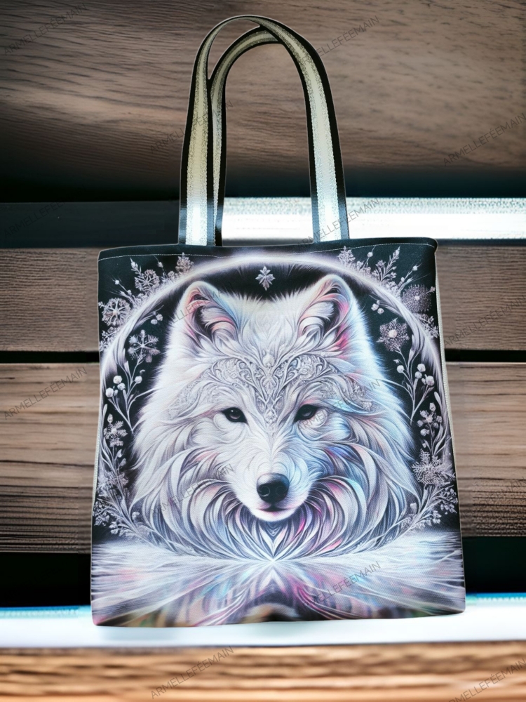Totebags loup blanc 