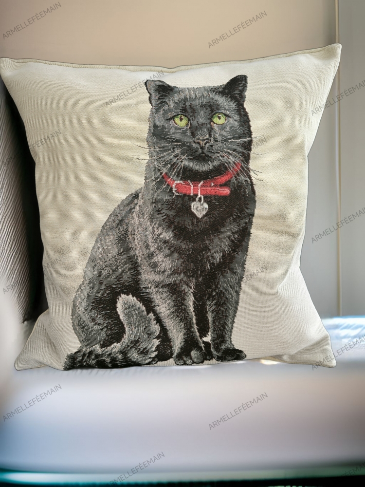 Housse de coussin onyx le chat