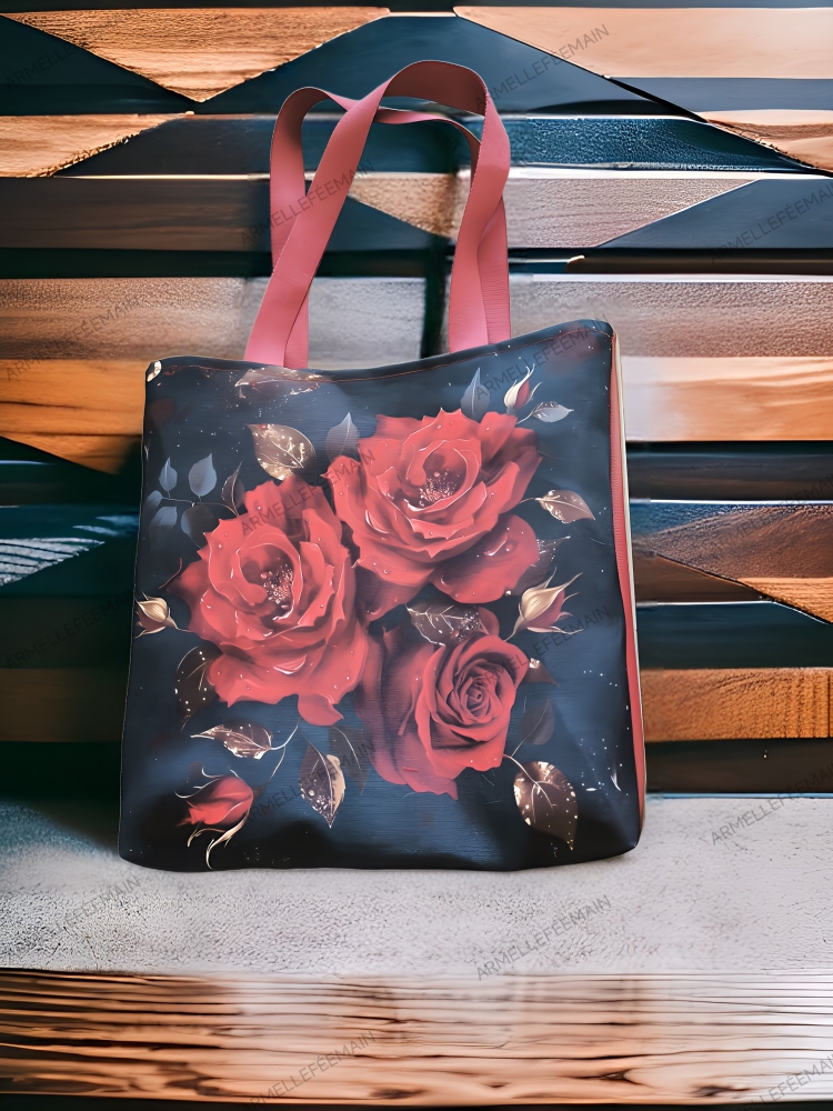 Totebags rose rouge 