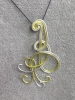 collier Aline en aluminium - vert et argent