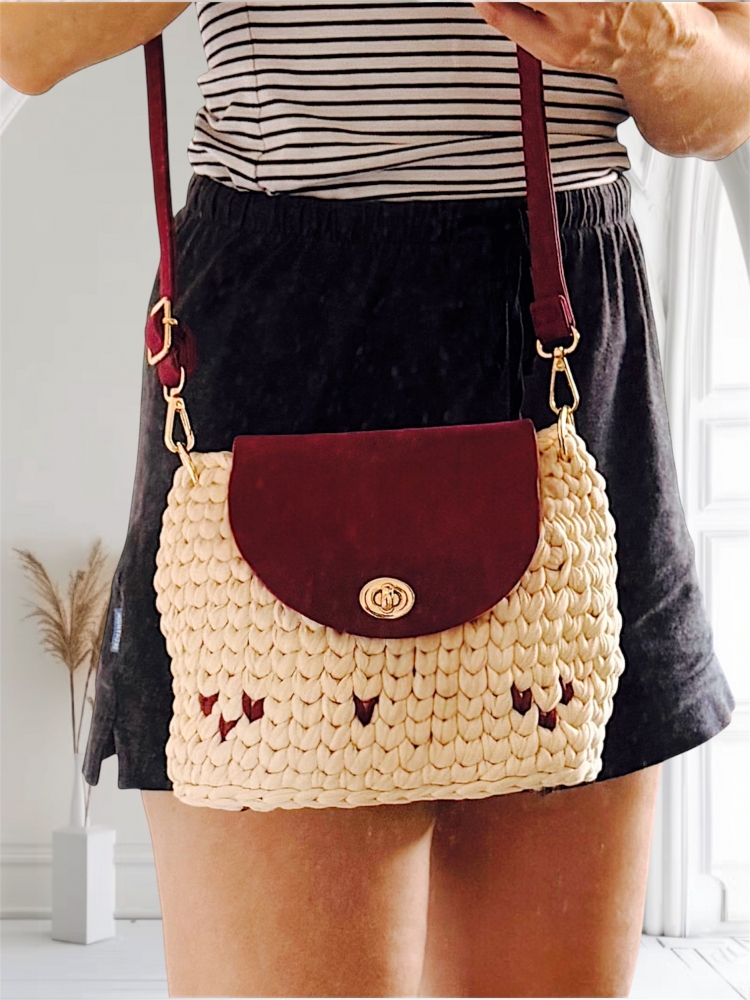 Sac bohème bordeaux