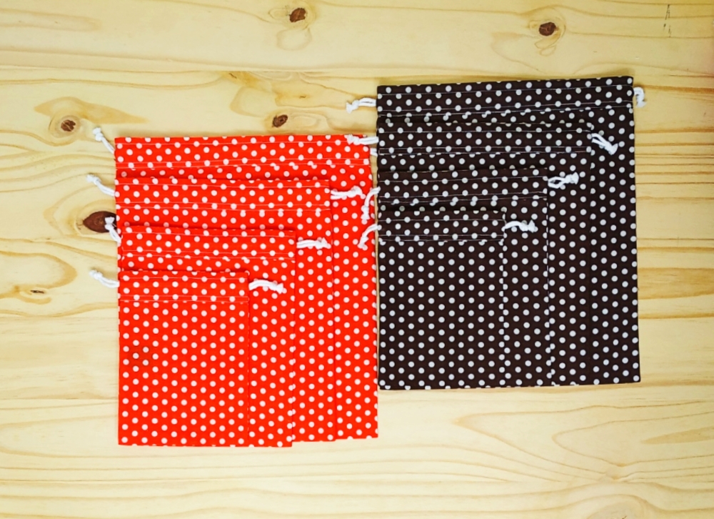 Lot de 4 sacs à vrac, 13 couleurs disponibles, tissu oeko-tex