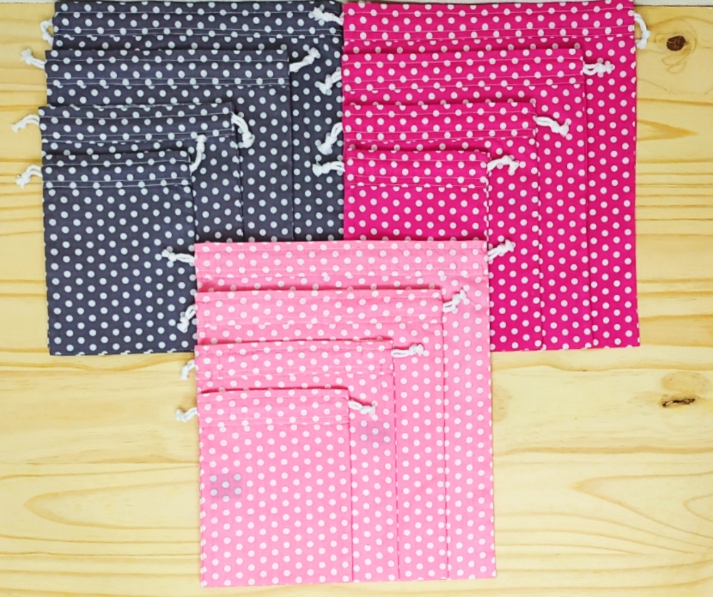 Lot de 4 sacs à vrac, 13 couleurs disponibles, tissu oeko-tex
