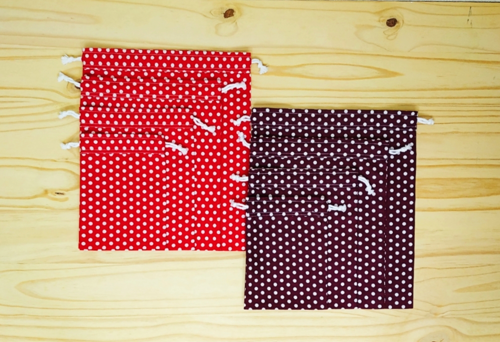 Lot de 4 sacs à vrac, 13 couleurs disponibles, tissu oeko-tex