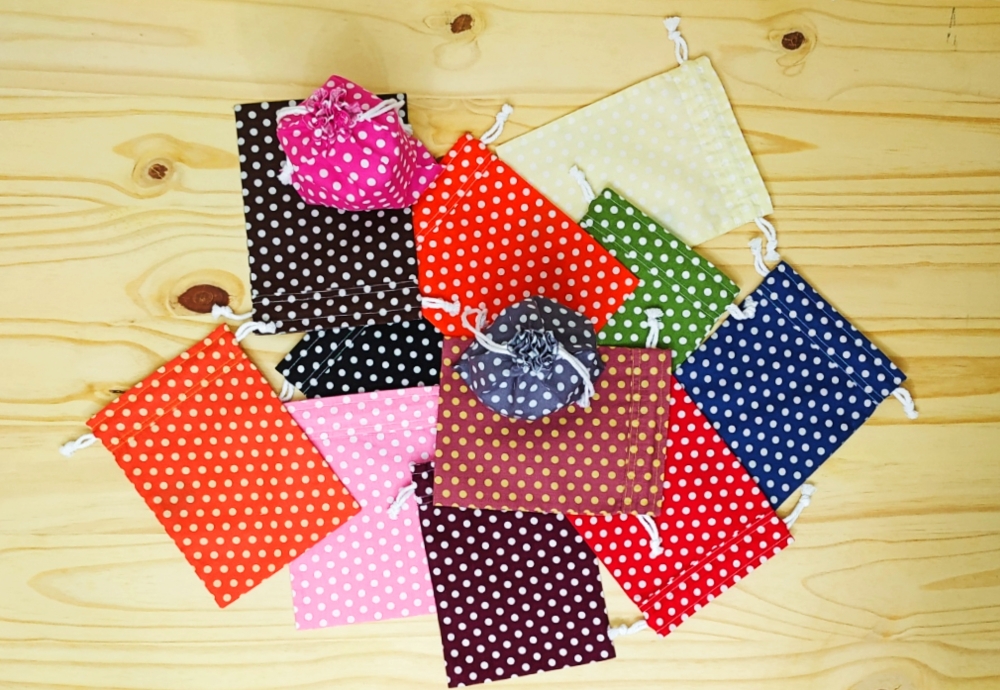 Lot de 4 sacs à vrac, 13 couleurs disponibles, tissu oeko-tex