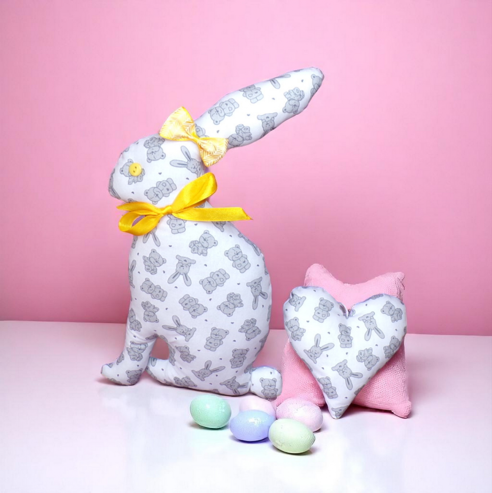 lapin de Pâques, cadeau, décoration de Pâques motif oursons gris